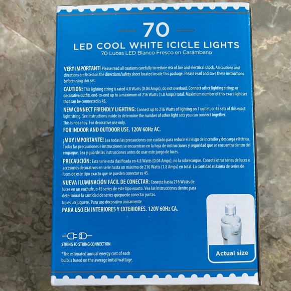 LED Cool White Icicle Holiday Lights - Picture 3 of 4